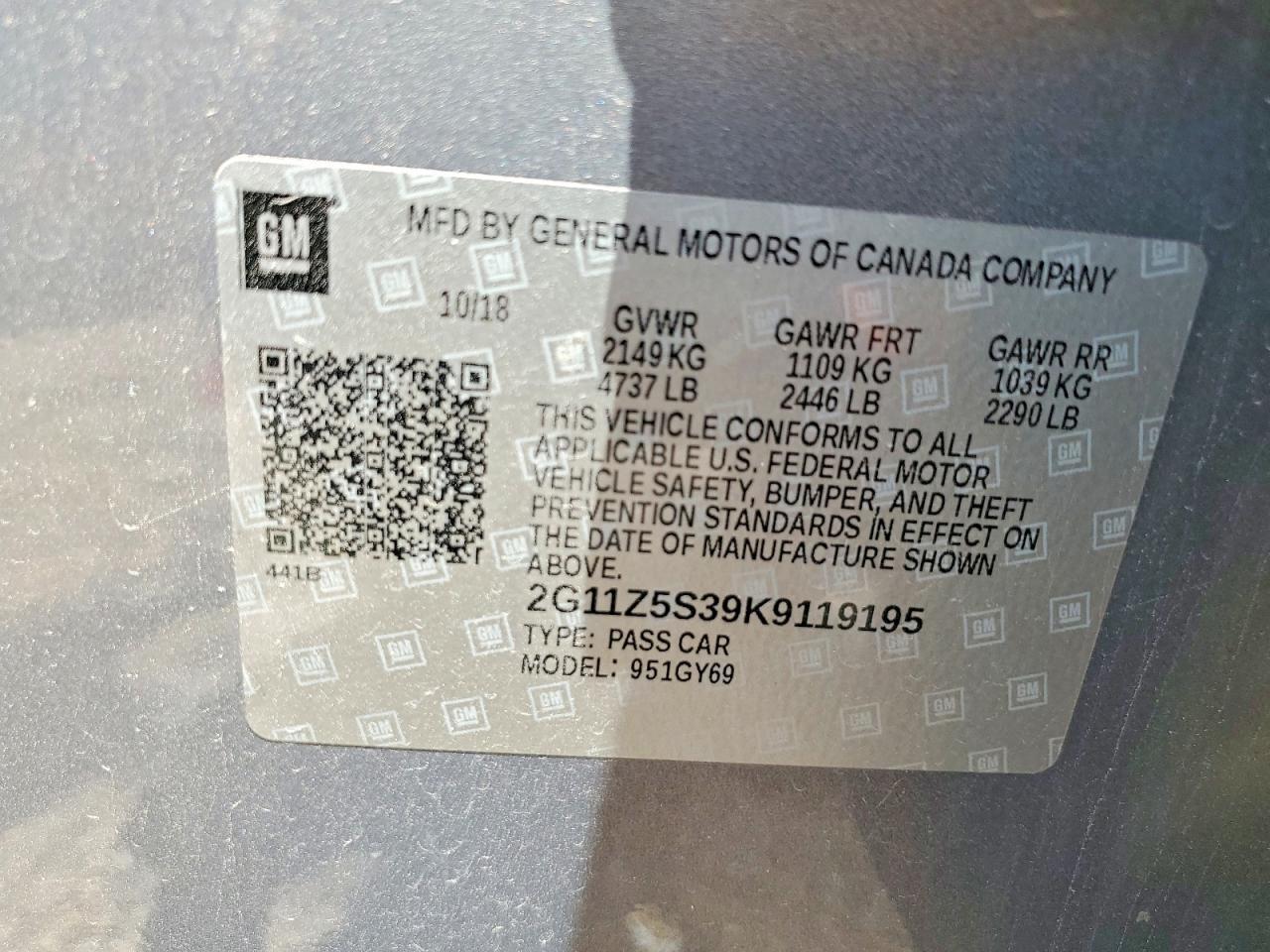 2019 Chevrolet Impala Lt - zdjęcie 12