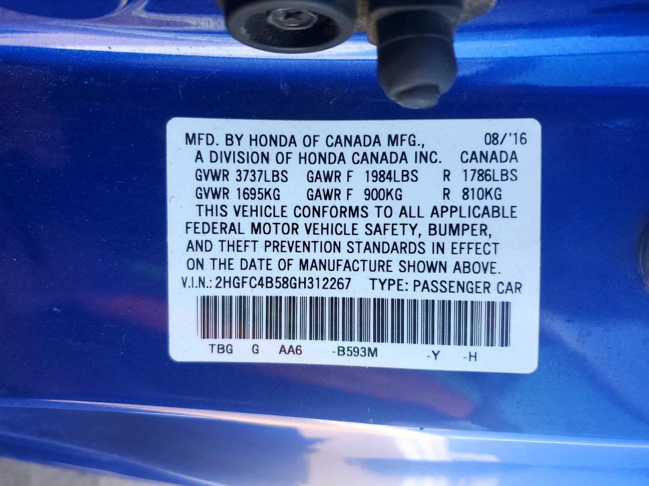 2016 Honda Civic Lx - zdjęcie 12