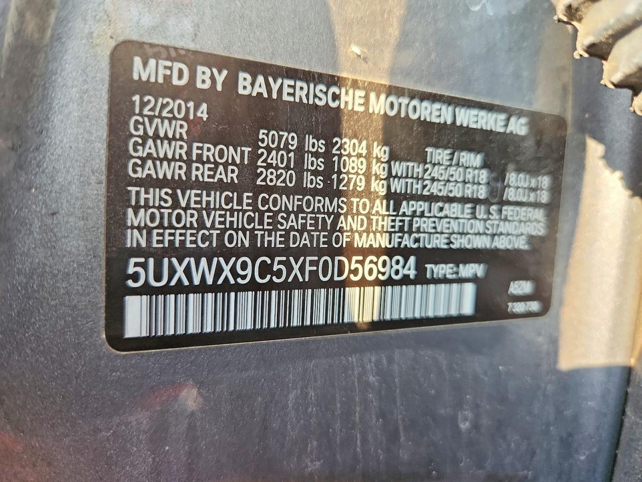 2015 BMW X3 xDrive28I - zdjęcie 13