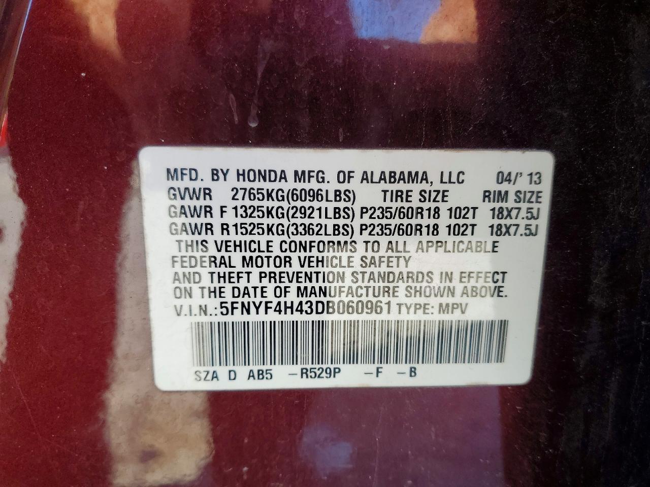2013 Honda Pilot Ex - zdjęcie 13