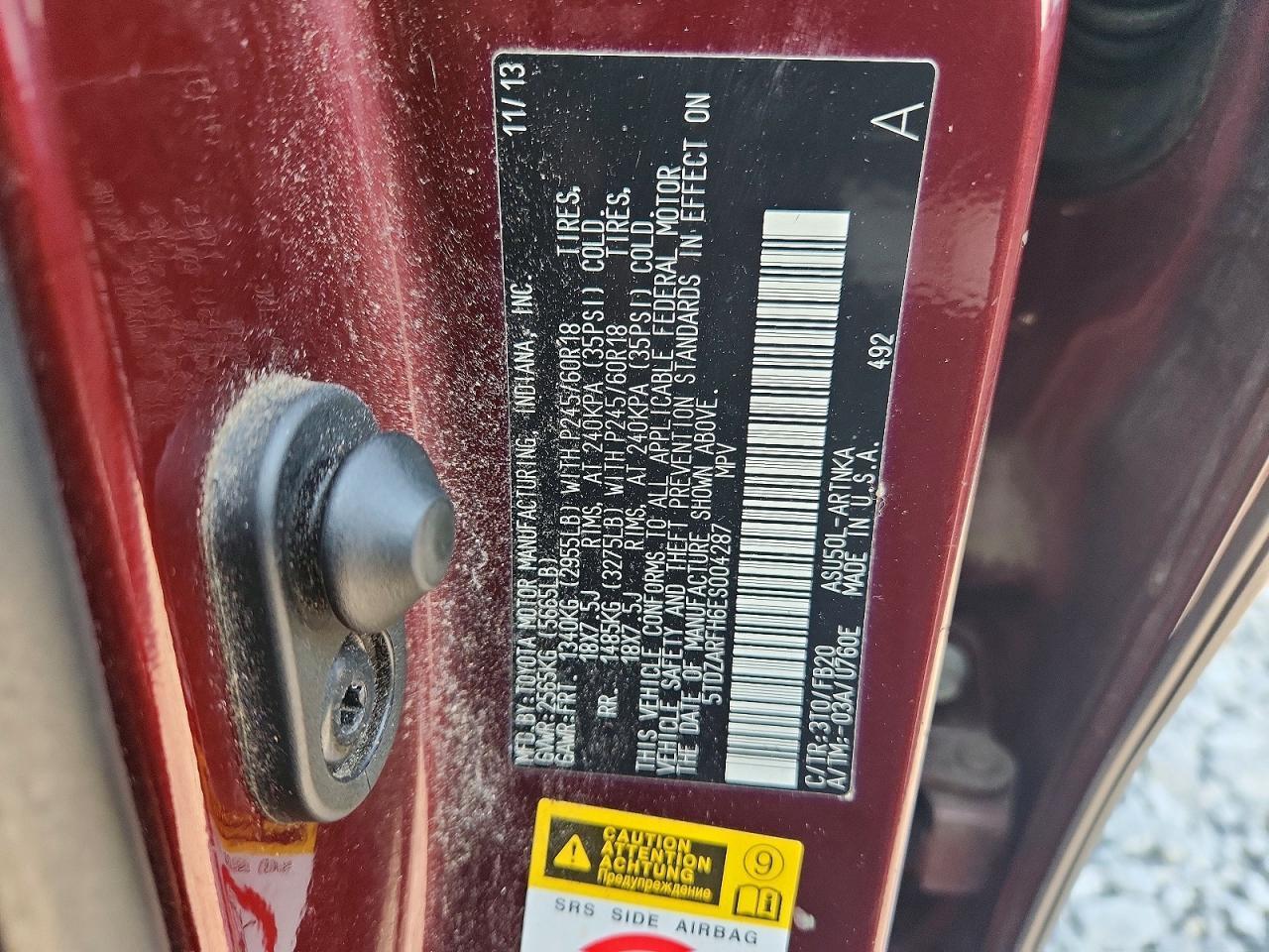 2014 Toyota Highlander Le - zdjęcie 13