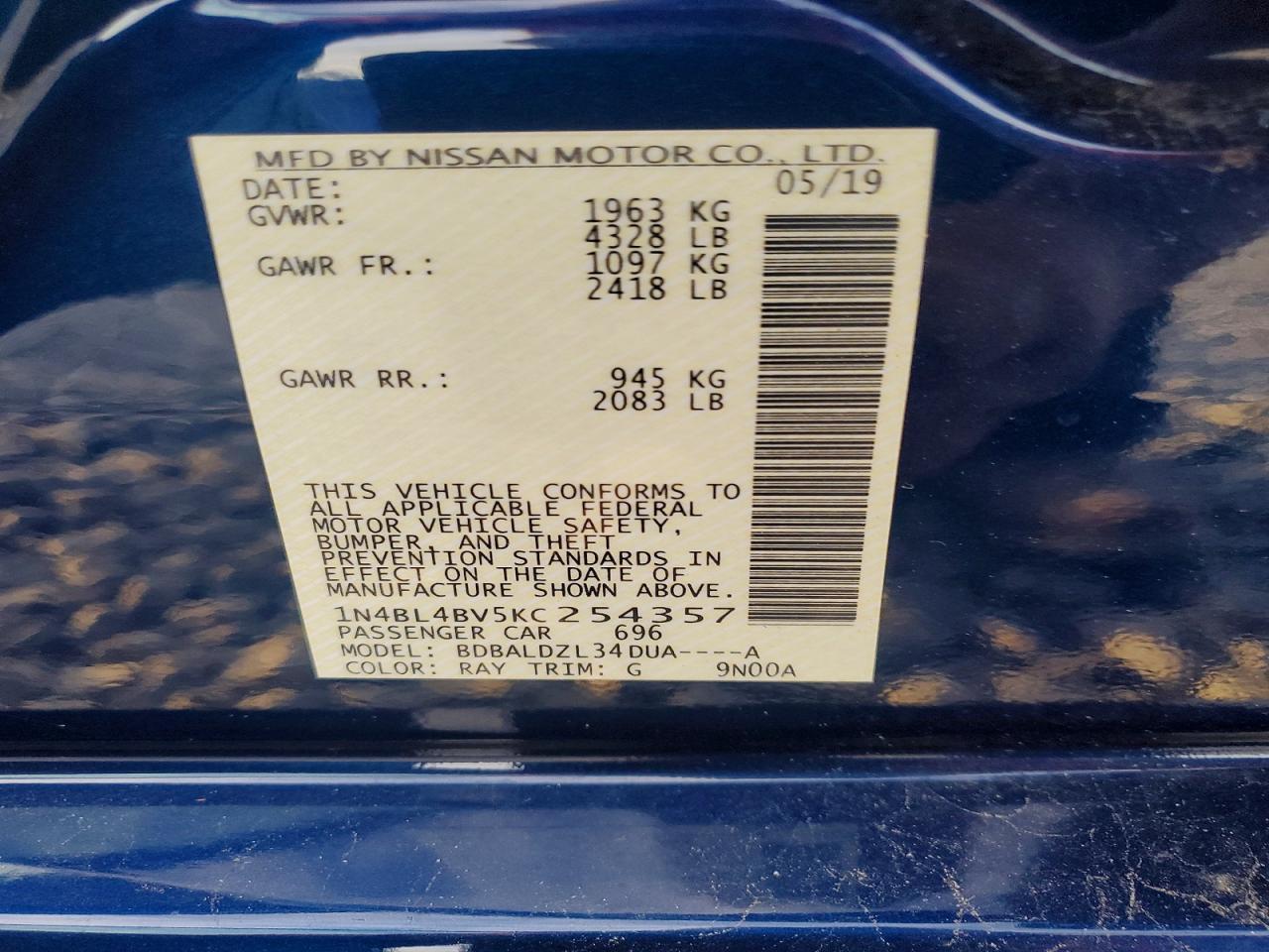 2019 Nissan Altima S - zdjęcie 13