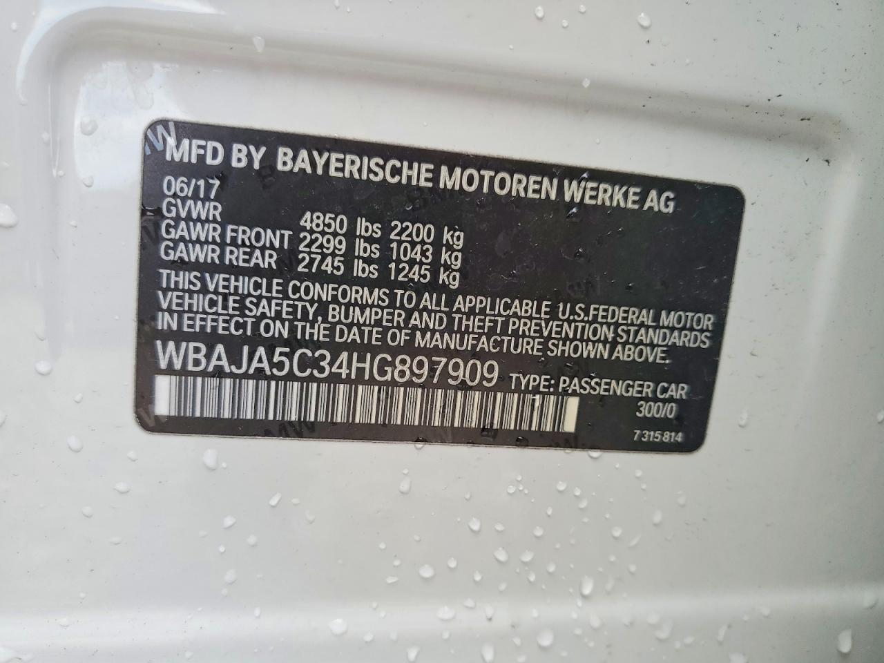 2017 BMW 530 I - zdjęcie 12