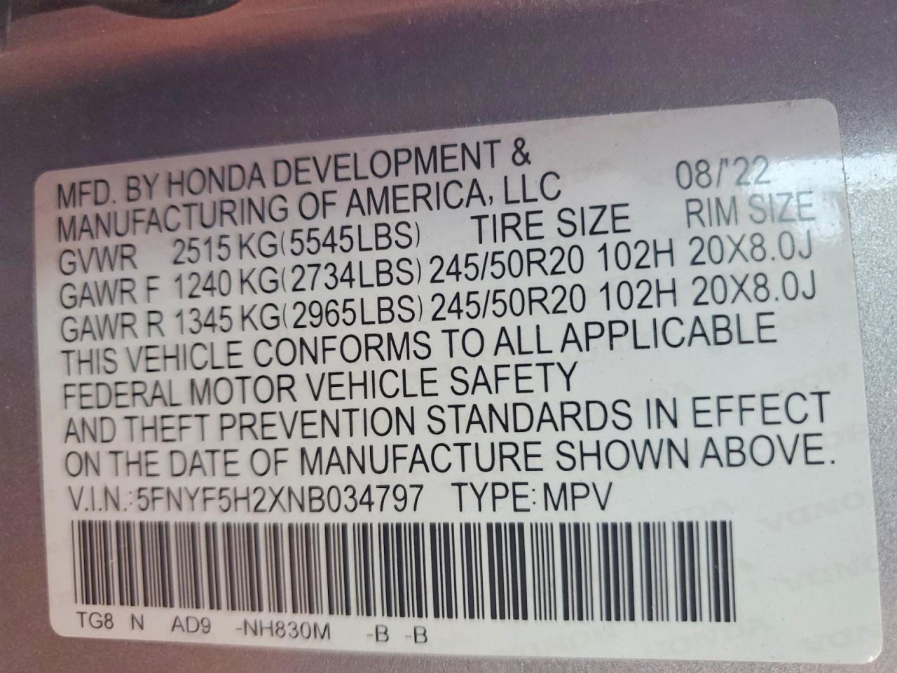 2022 Honda Pilot Se - zdjęcie 12