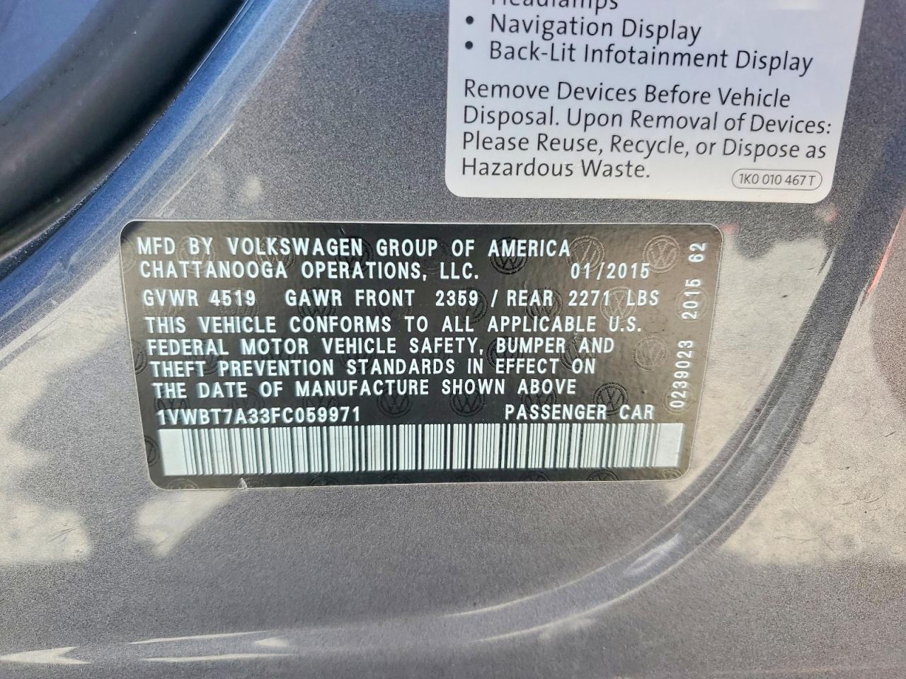 2015 Volkswagen Passat Se - zdjęcie 13