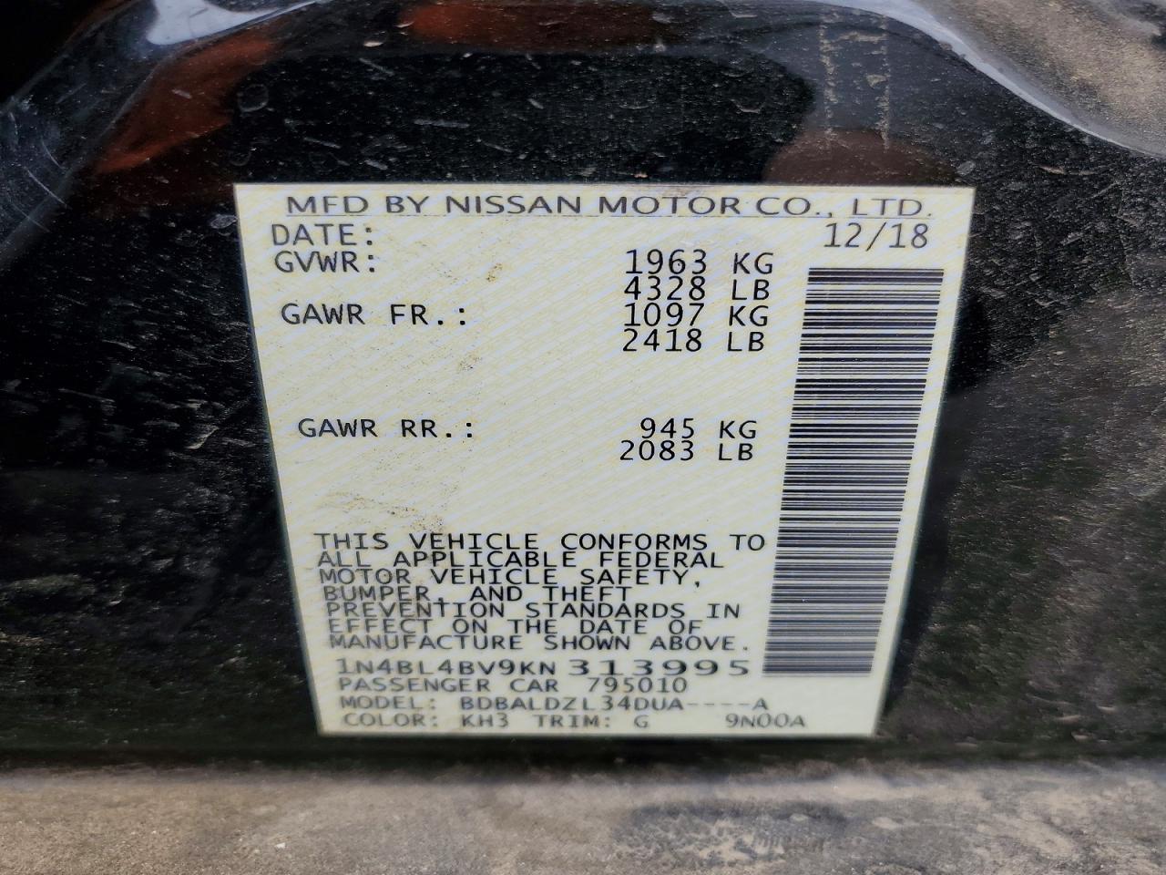 2019 Nissan Altima S - zdjęcie 12