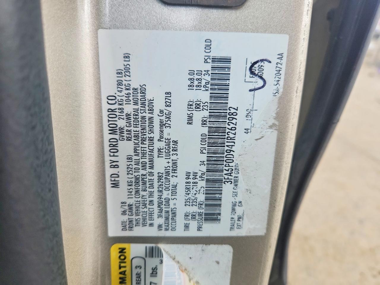 2018 Ford Fusion Titanium/Platinum - zdjęcie 12
