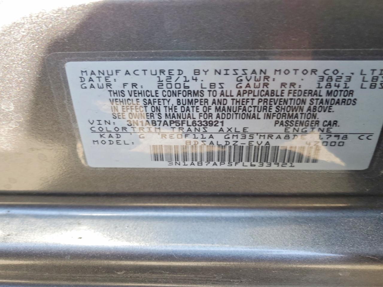 2015 Nissan Sentra Sv - zdjęcie 13