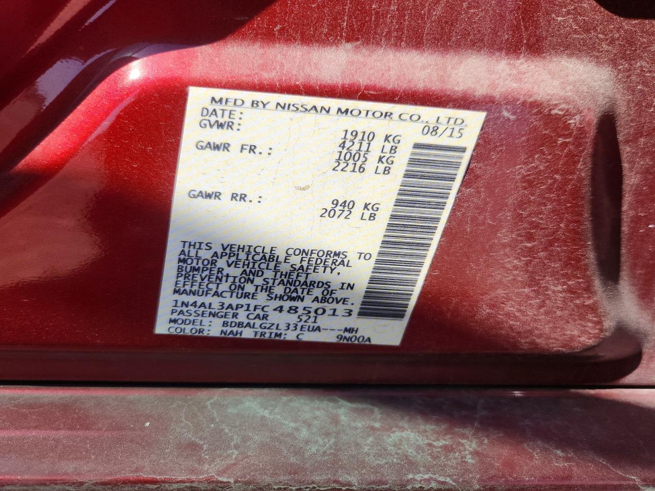 2015 Nissan Altima 2.5 S - zdjęcie 12
