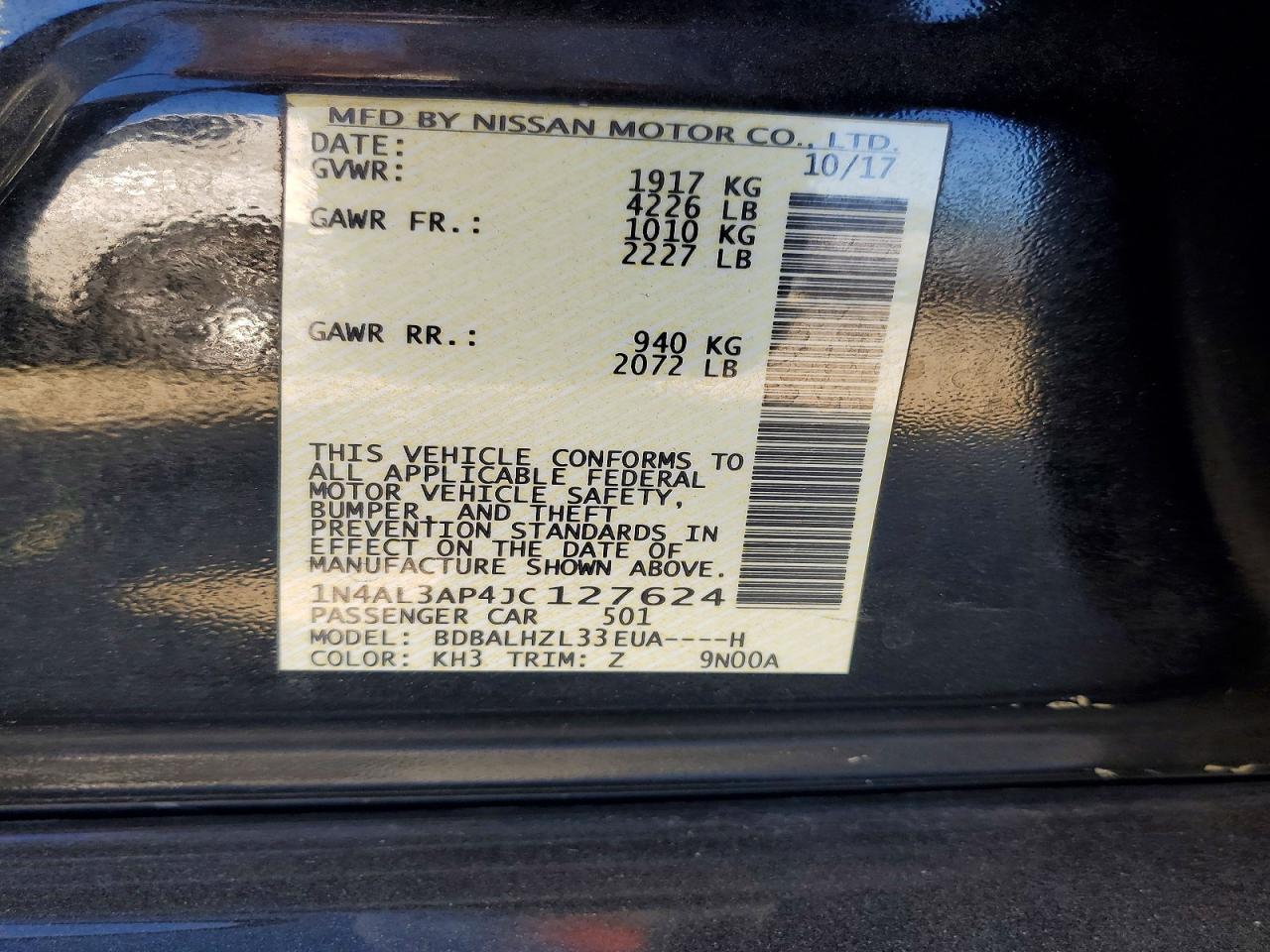 2018 Nissan Altima 2.5 Sr - zdjęcie 12