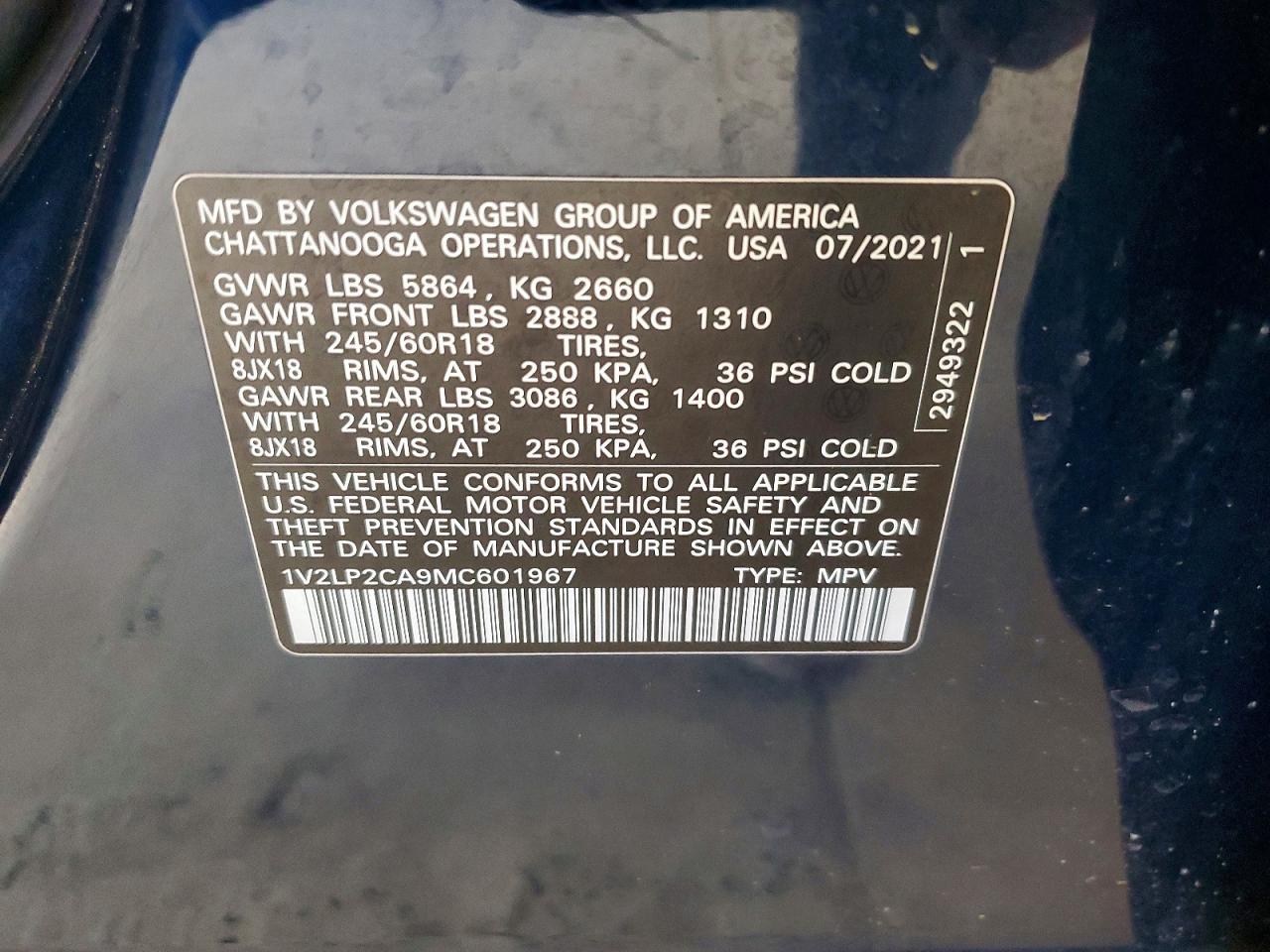 2021 Volkswagen Atlas Se - zdjęcie 13