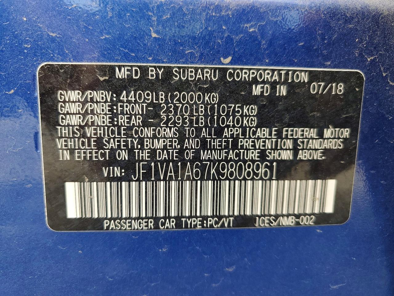 2019 Subaru Wrx - zdjęcie 12