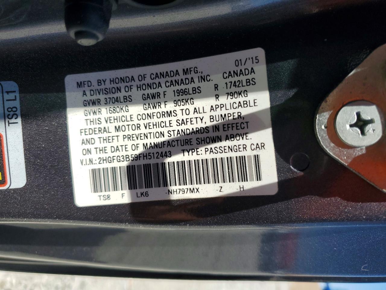 2015 Honda Civic Lx - zdjęcie 13