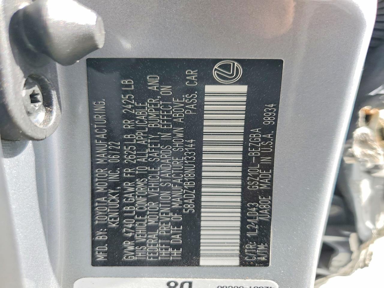 2022 Lexus Es 350 Base - zdjęcie 12