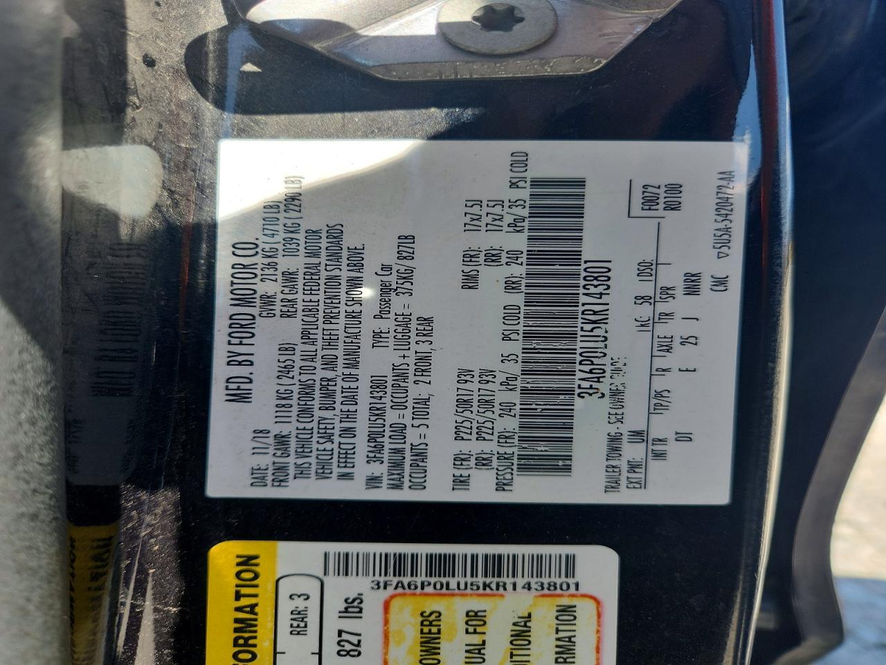 2019 Ford Fusion Se - zdjęcie 12