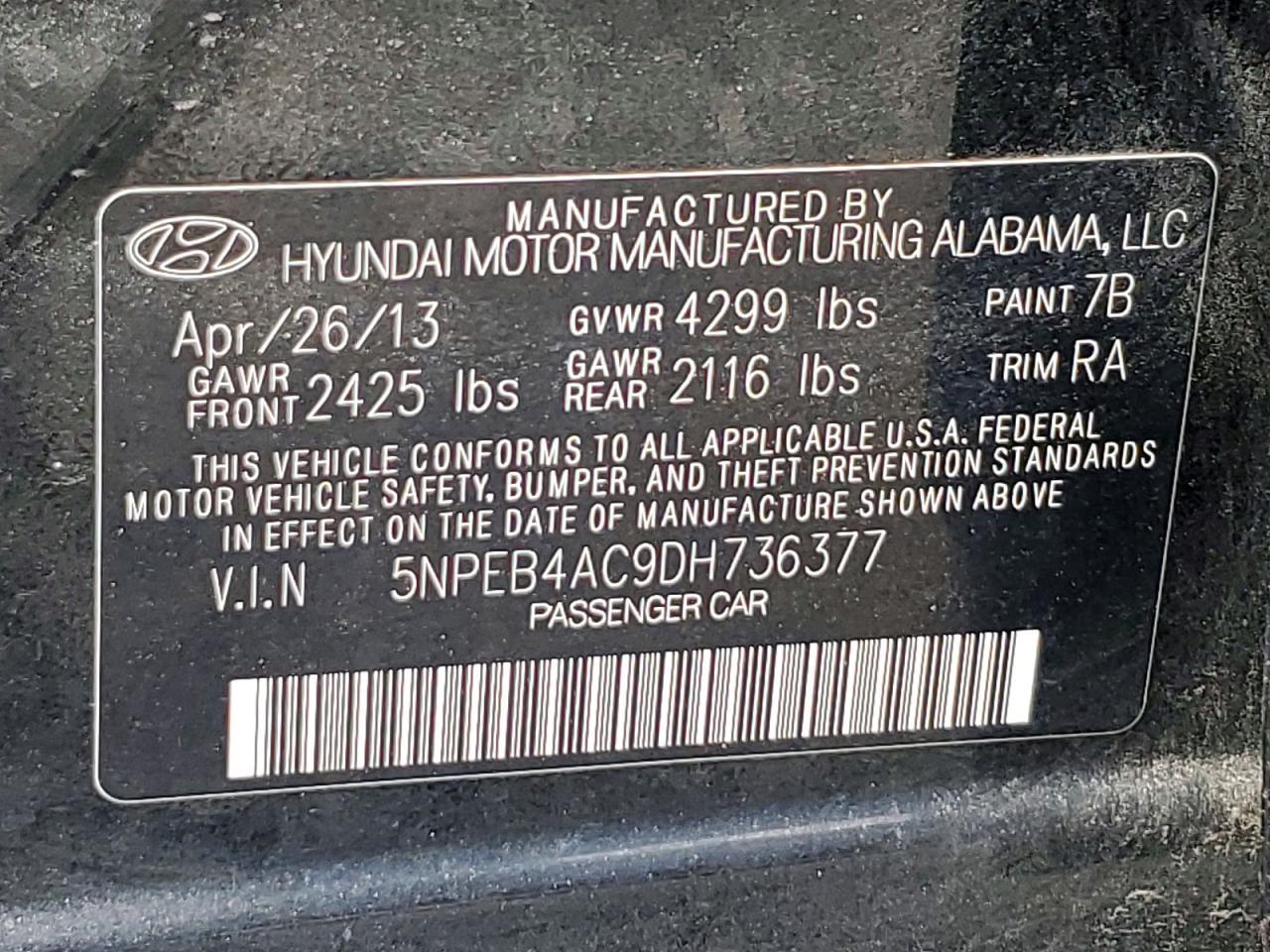 2013 Hyundai Sonata Gls - zdjęcie 12