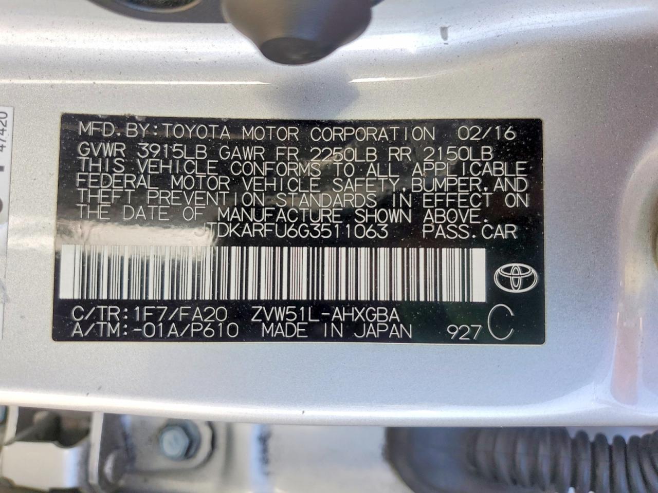 2016 Toyota Prius Three - zdjęcie 12
