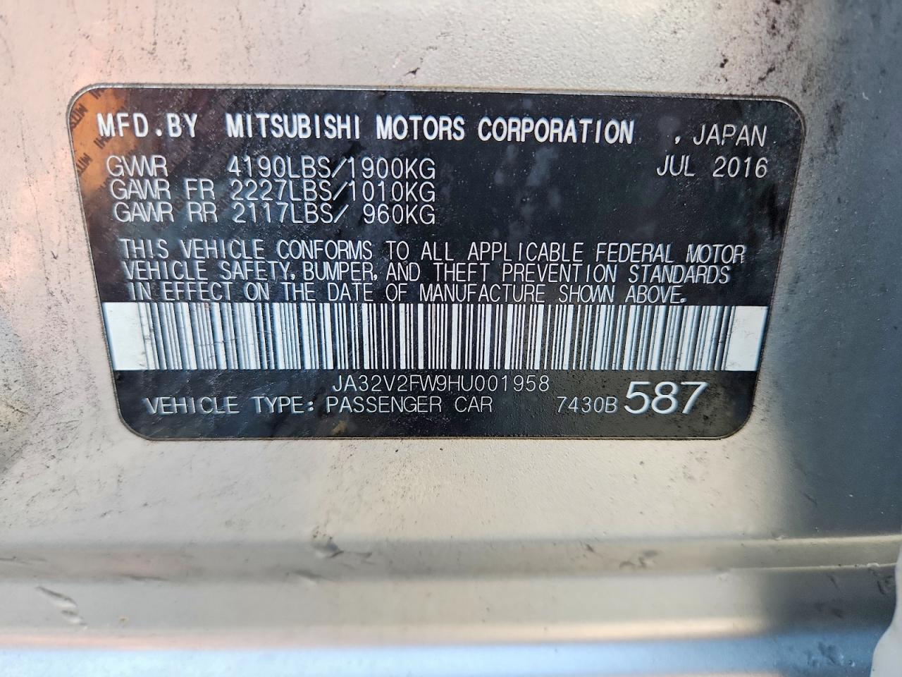 2017 Mitsubishi Lancer Es - zdjęcie 12