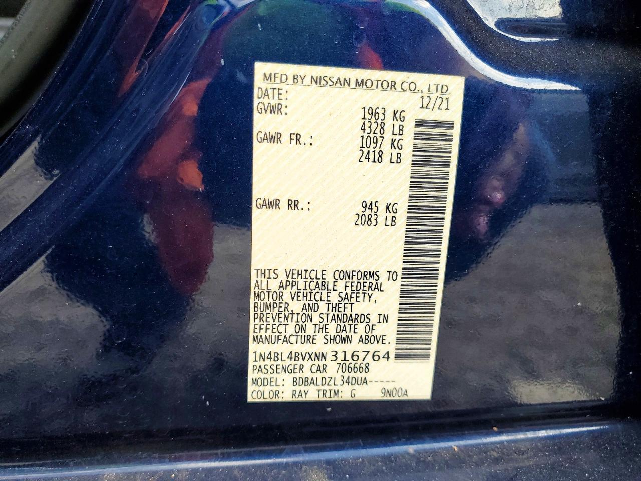 2022 Nissan Altima S - zdjęcie 12