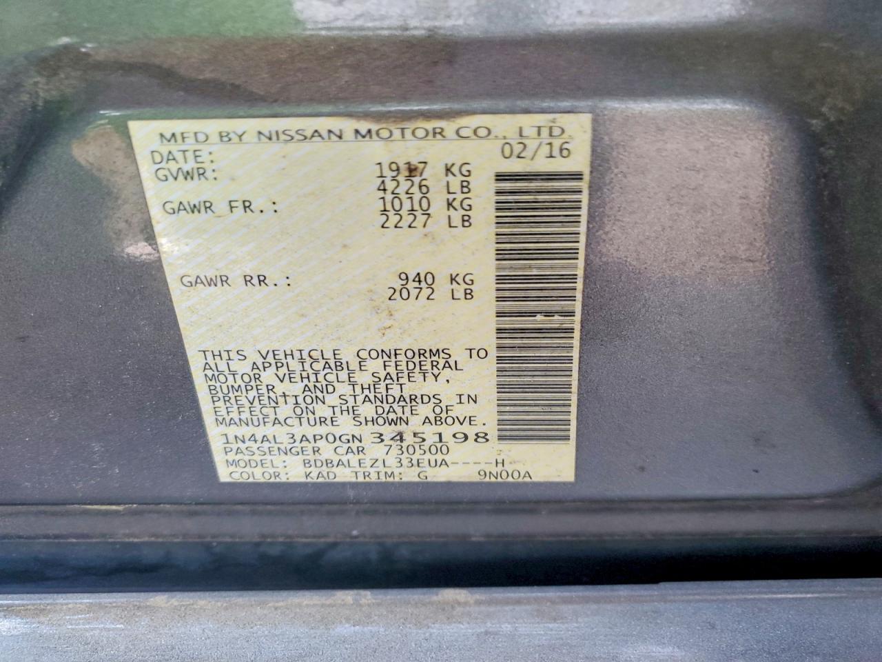 2016 Nissan Altima - zdjęcie 12