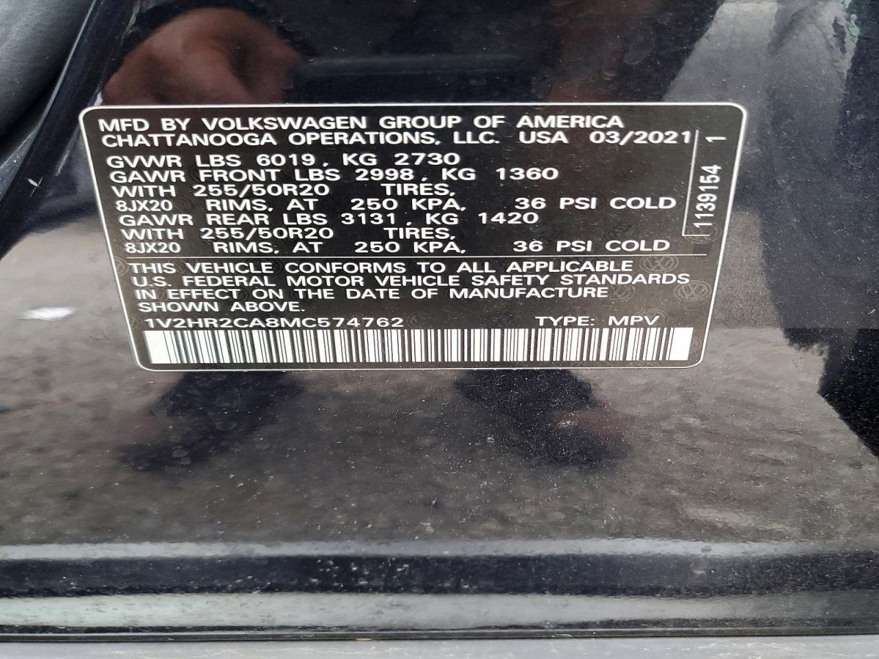 2021 Volkswagen Atlas Se - zdjęcie 13