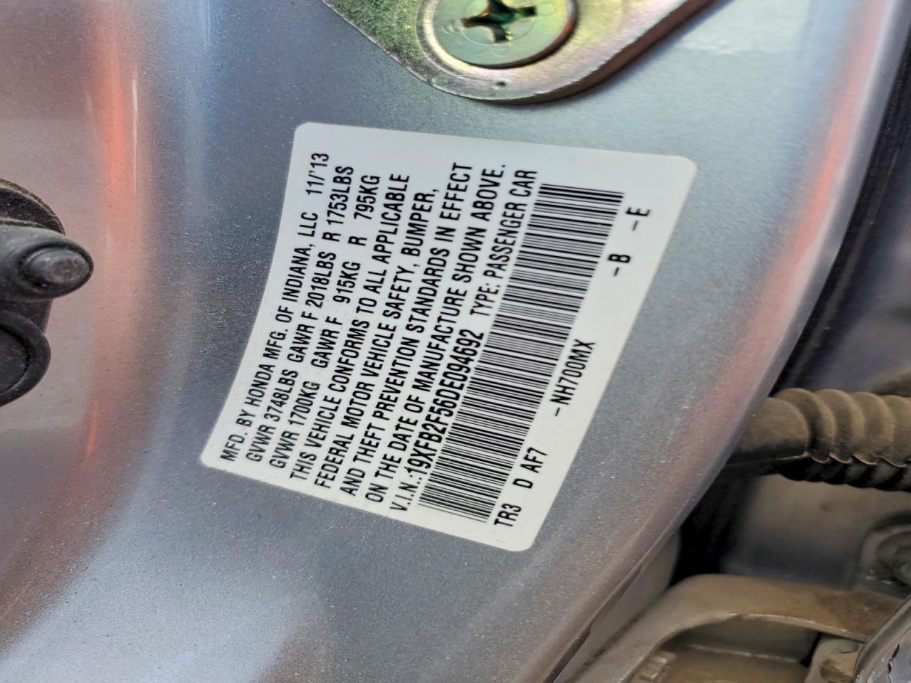 2013 Honda Civic Lx - zdjęcie 13