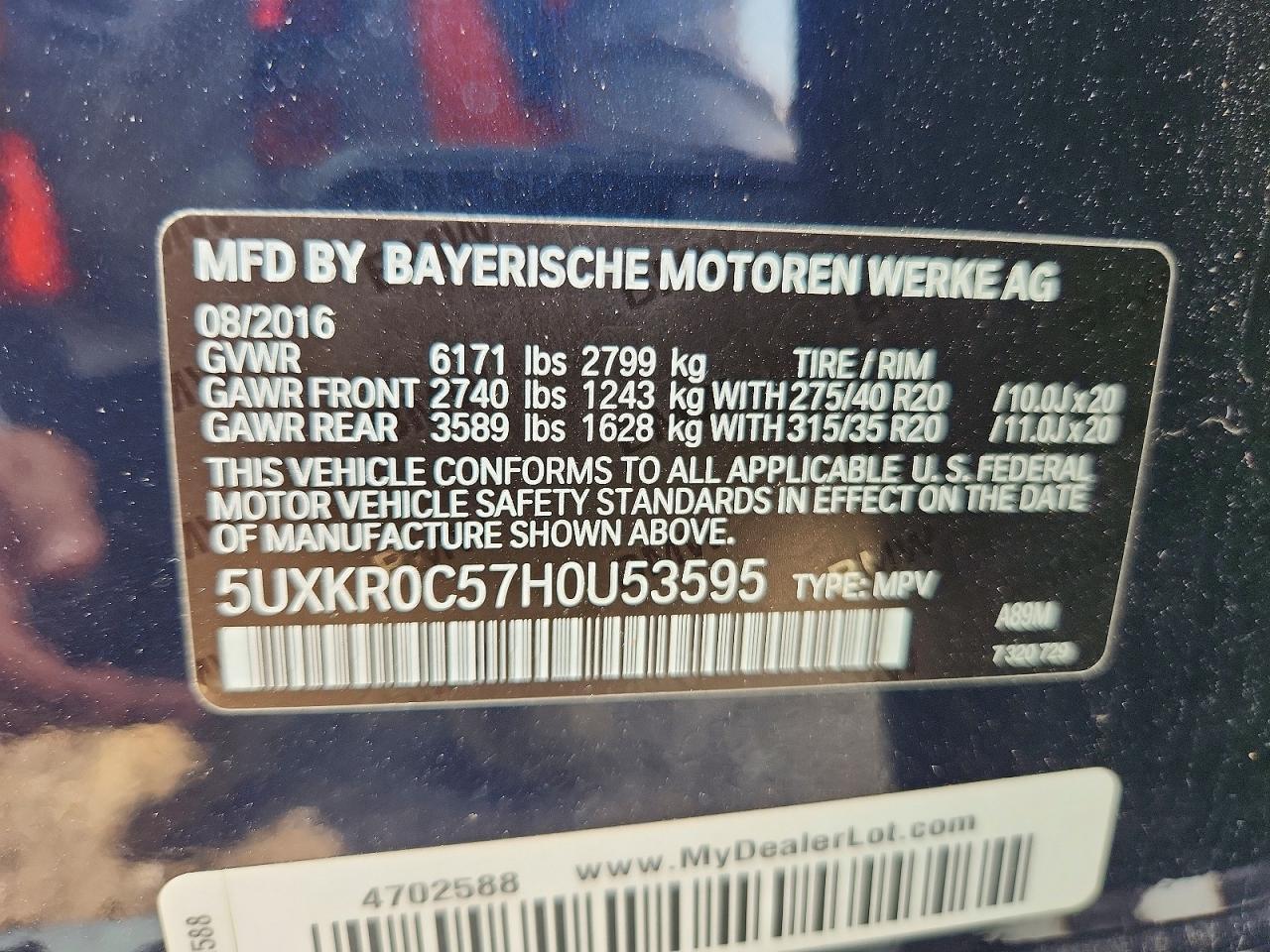 2017 BMW X5 xDrive35I - zdjęcie 12