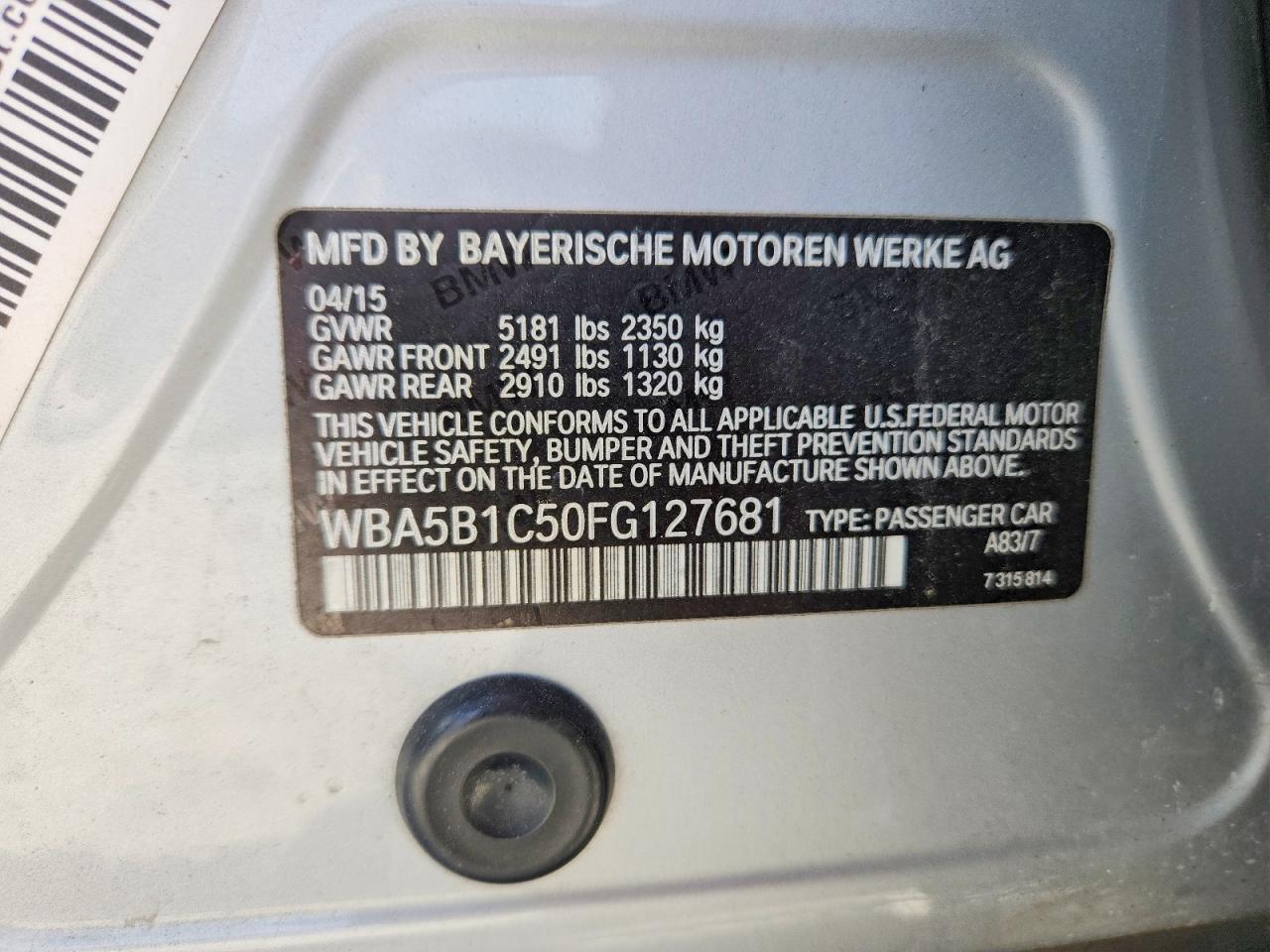 2015 BMW 535 I - zdjęcie 12