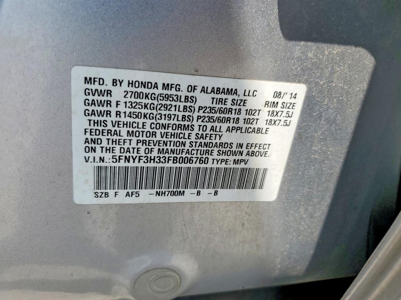 2015 Honda Pilot Se - zdjęcie 13