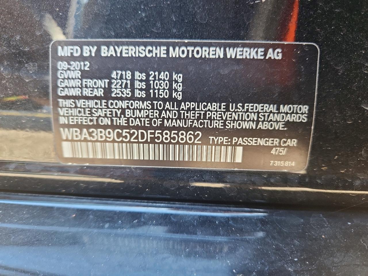 2013 BMW Seria 3 335i - zdjęcie 12