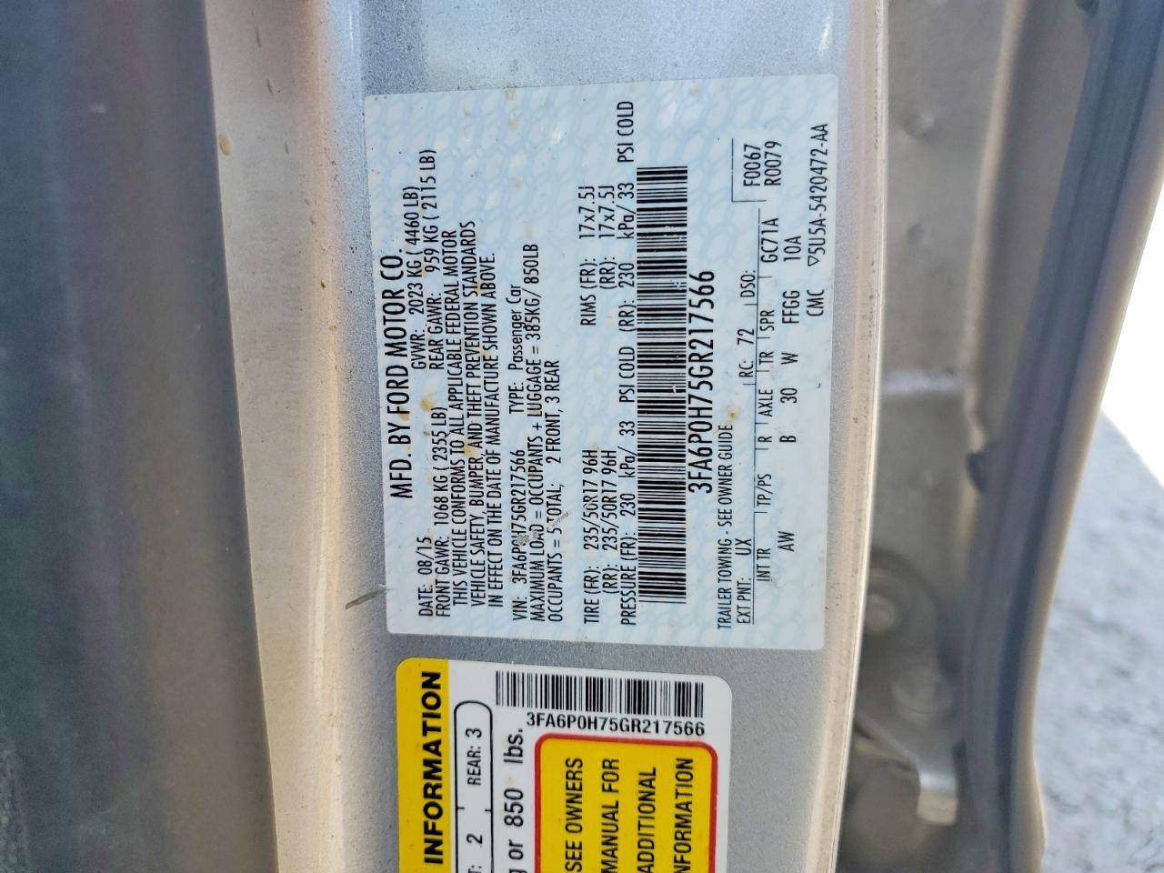 2016 Ford Fusion Se - zdjęcie 12