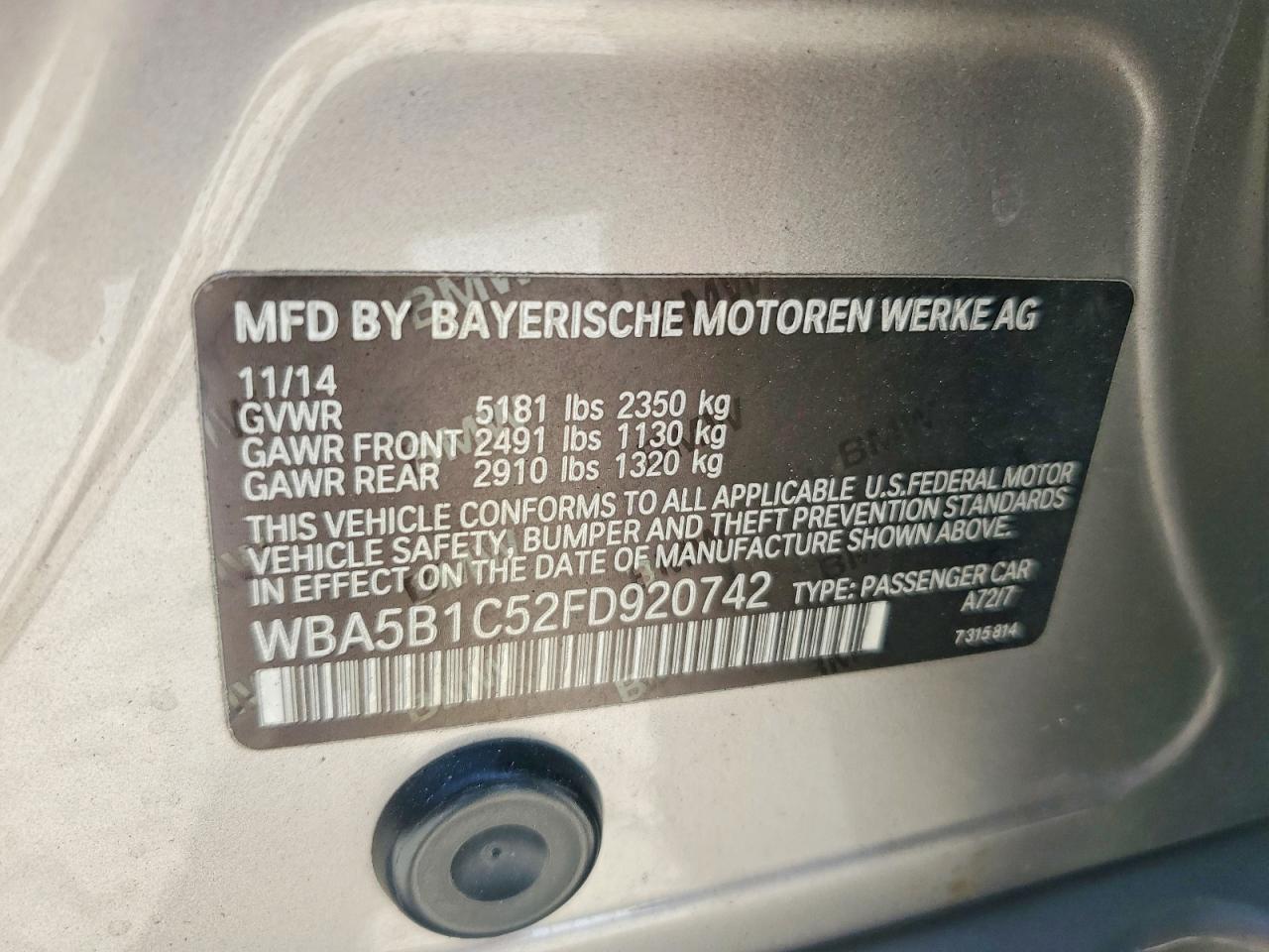 2015 BMW 535 I - zdjęcie 12