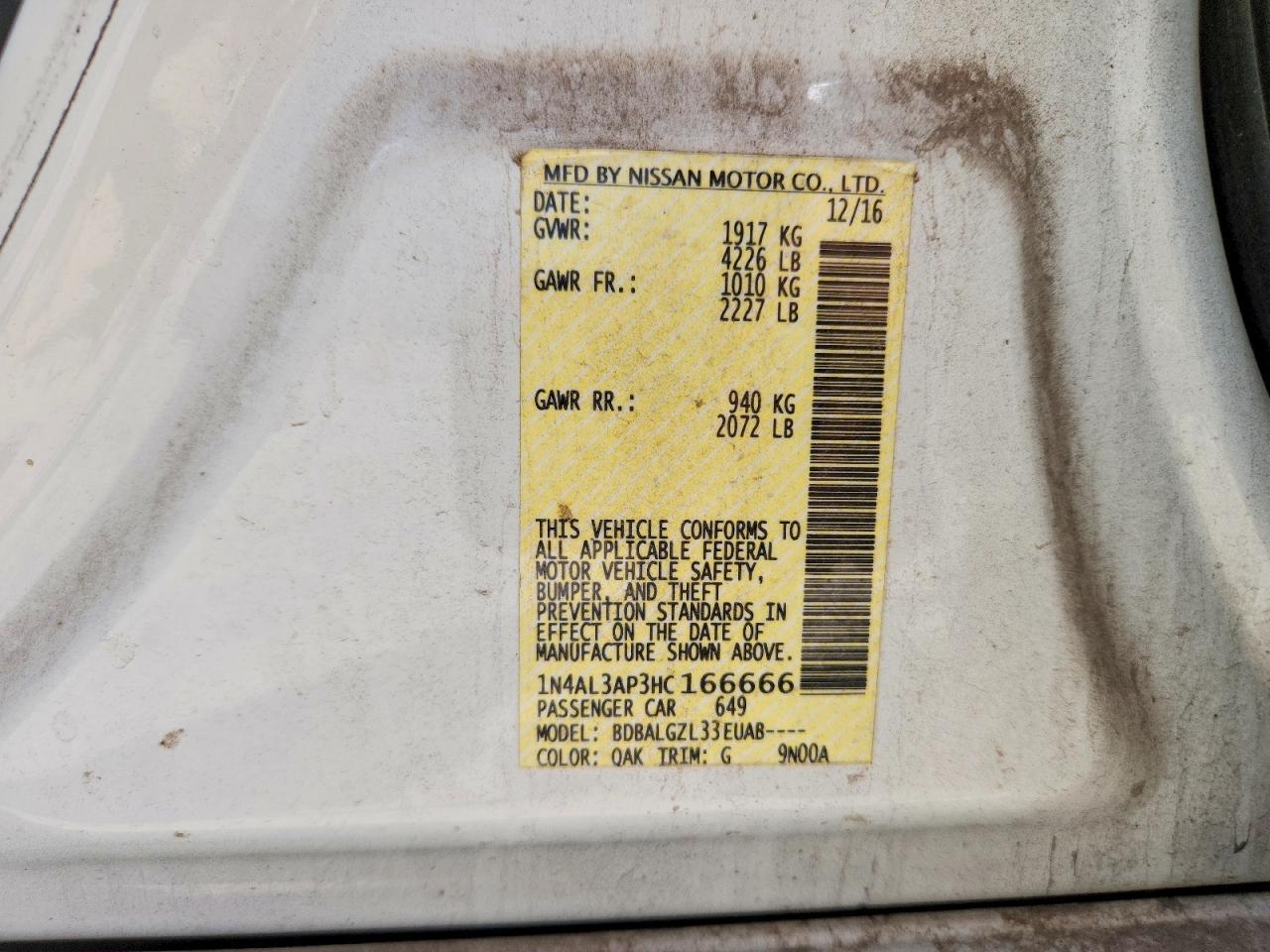 2017 Nissan Altima 2.5 S - zdjęcie 13