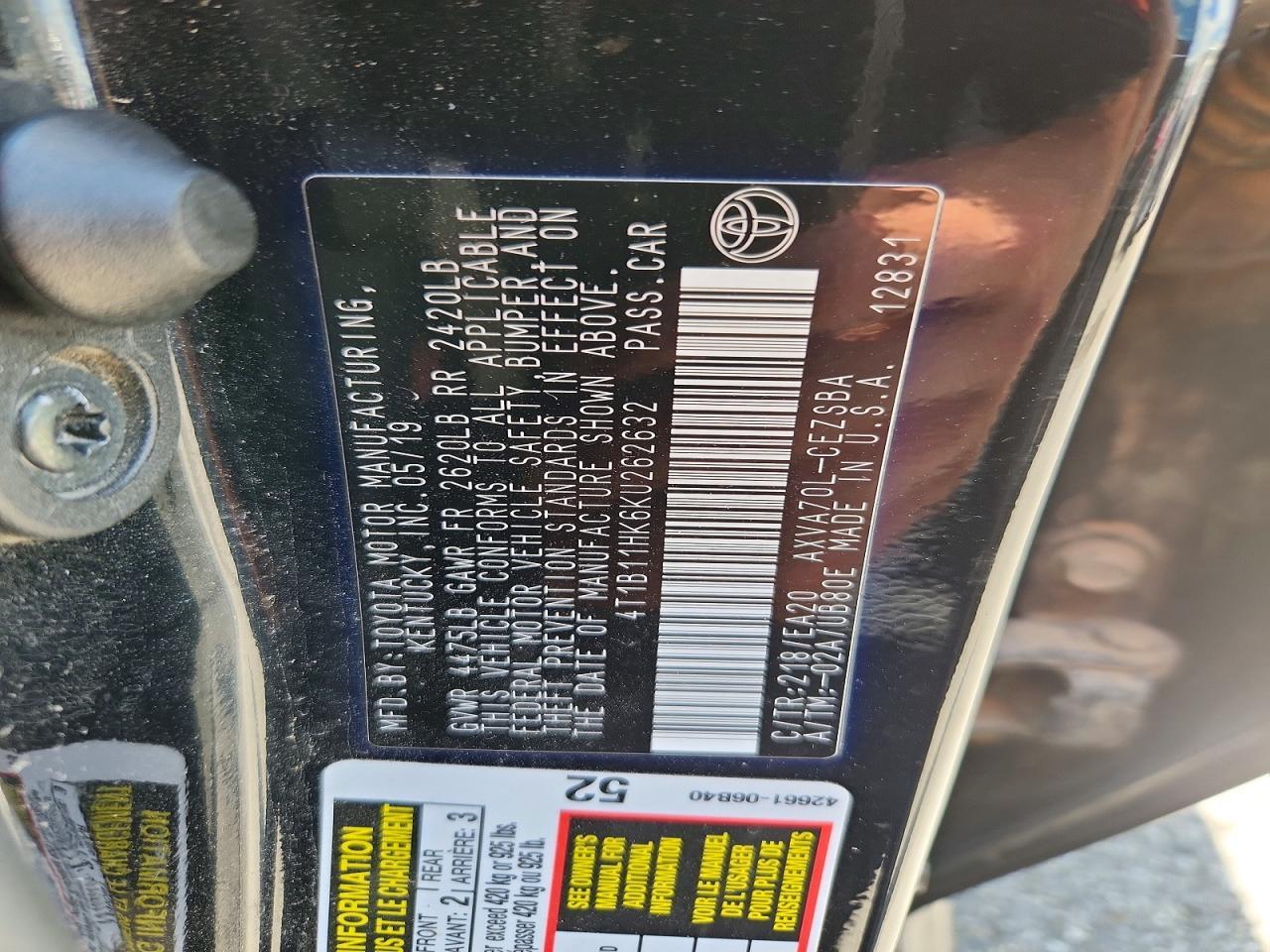 2019 Toyota Camry Se - zdjęcie 12