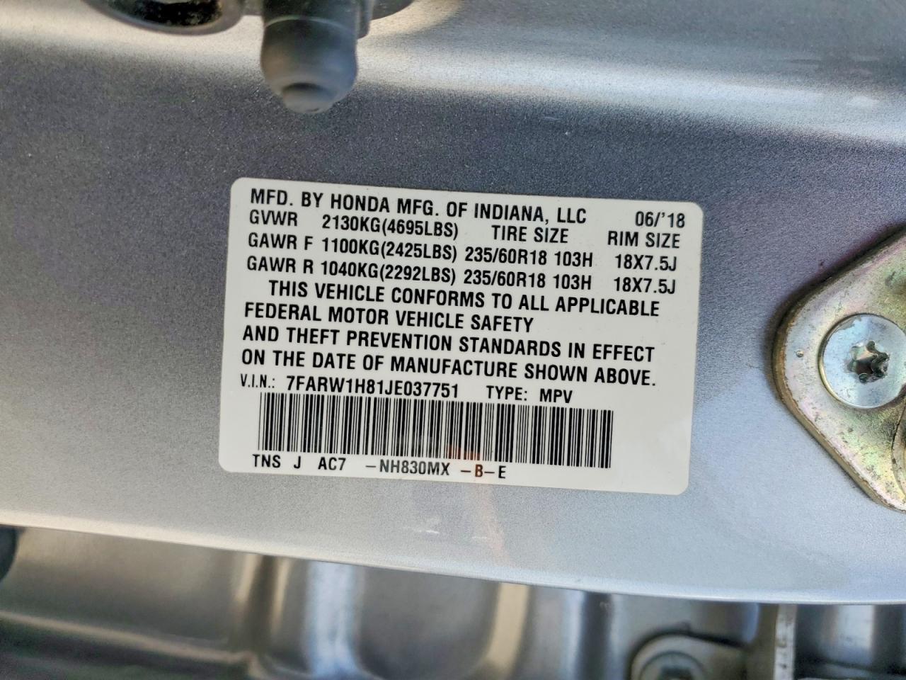 2018 Honda Cr-V Exl - zdjęcie 13