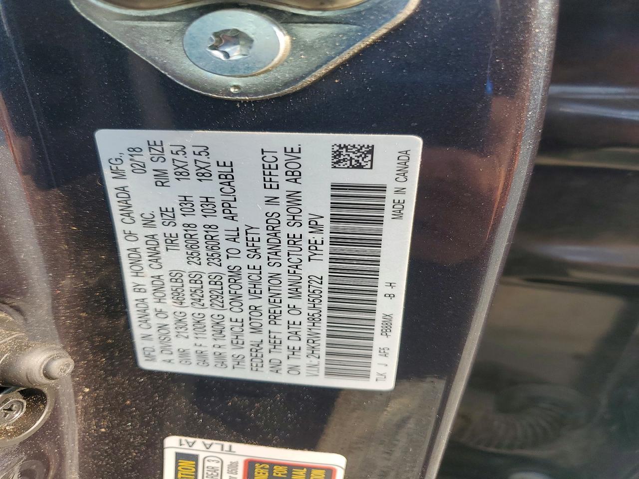 2018 Honda Cr-V Exl - zdjęcie 13