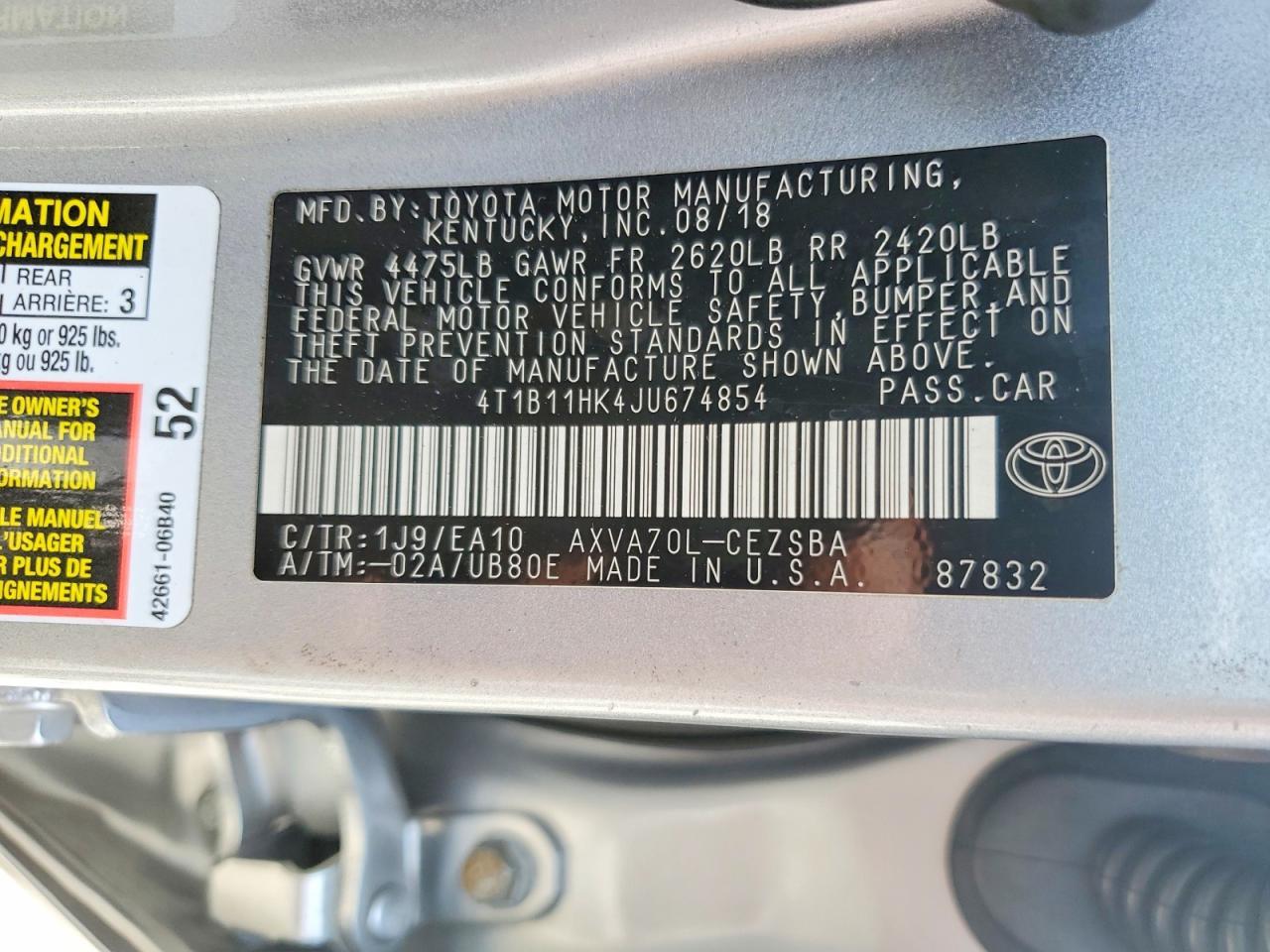2018 Toyota Camry Se - zdjęcie 12