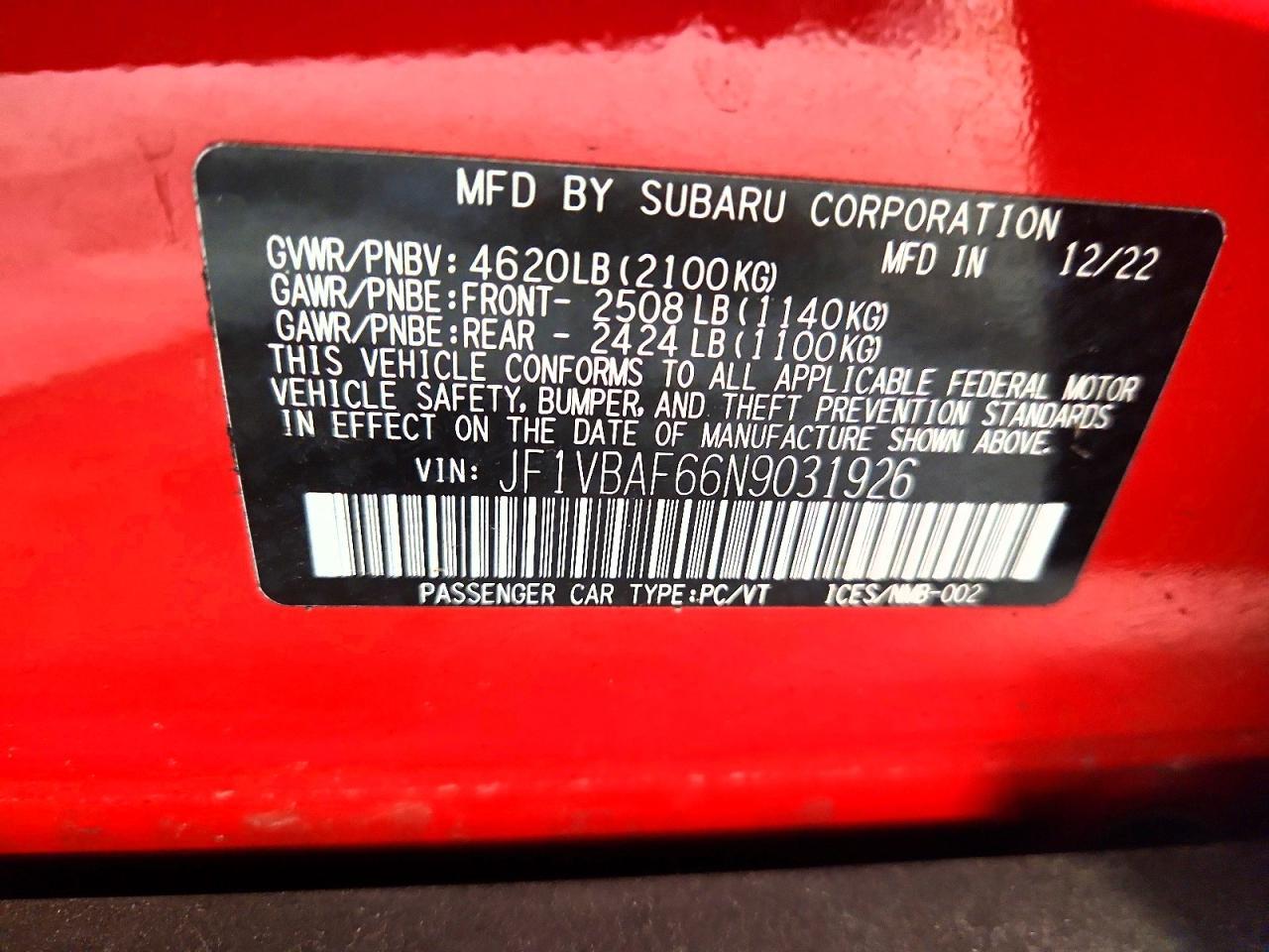 2022 Subaru Wrx Premium - zdjęcie 13