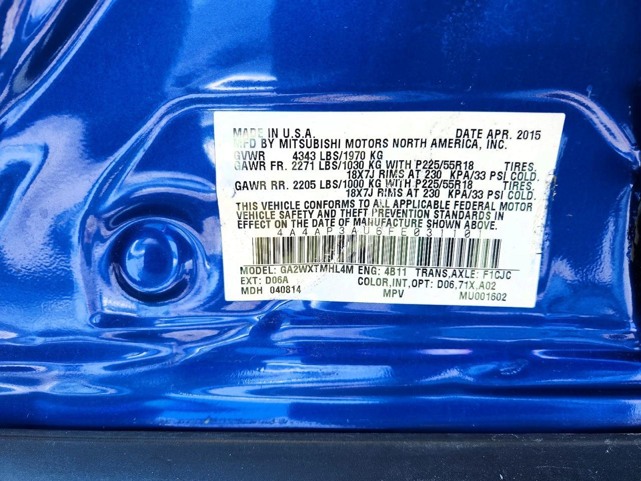 2015 Mitsubishi Outlander Sport Es - zdjęcie 13