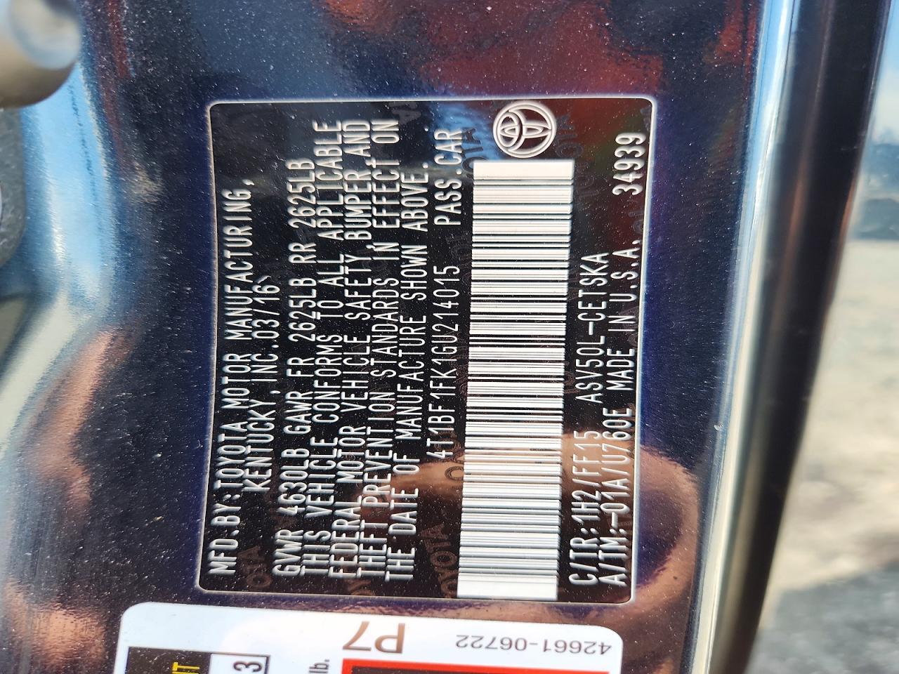 2016 Toyota Camry Se - zdjęcie 13