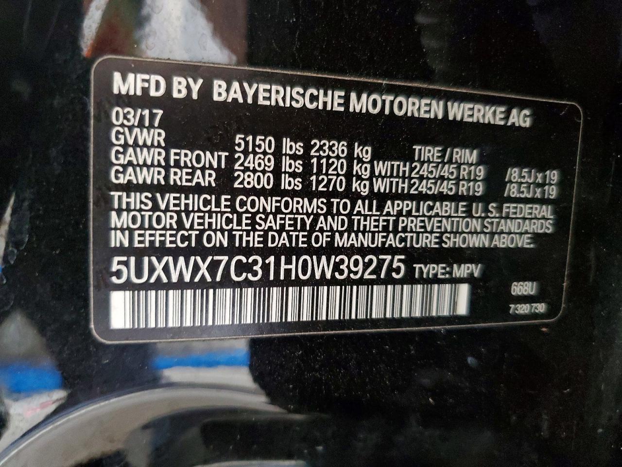 2017 BMW X3 xDrive35I - zdjęcie 13