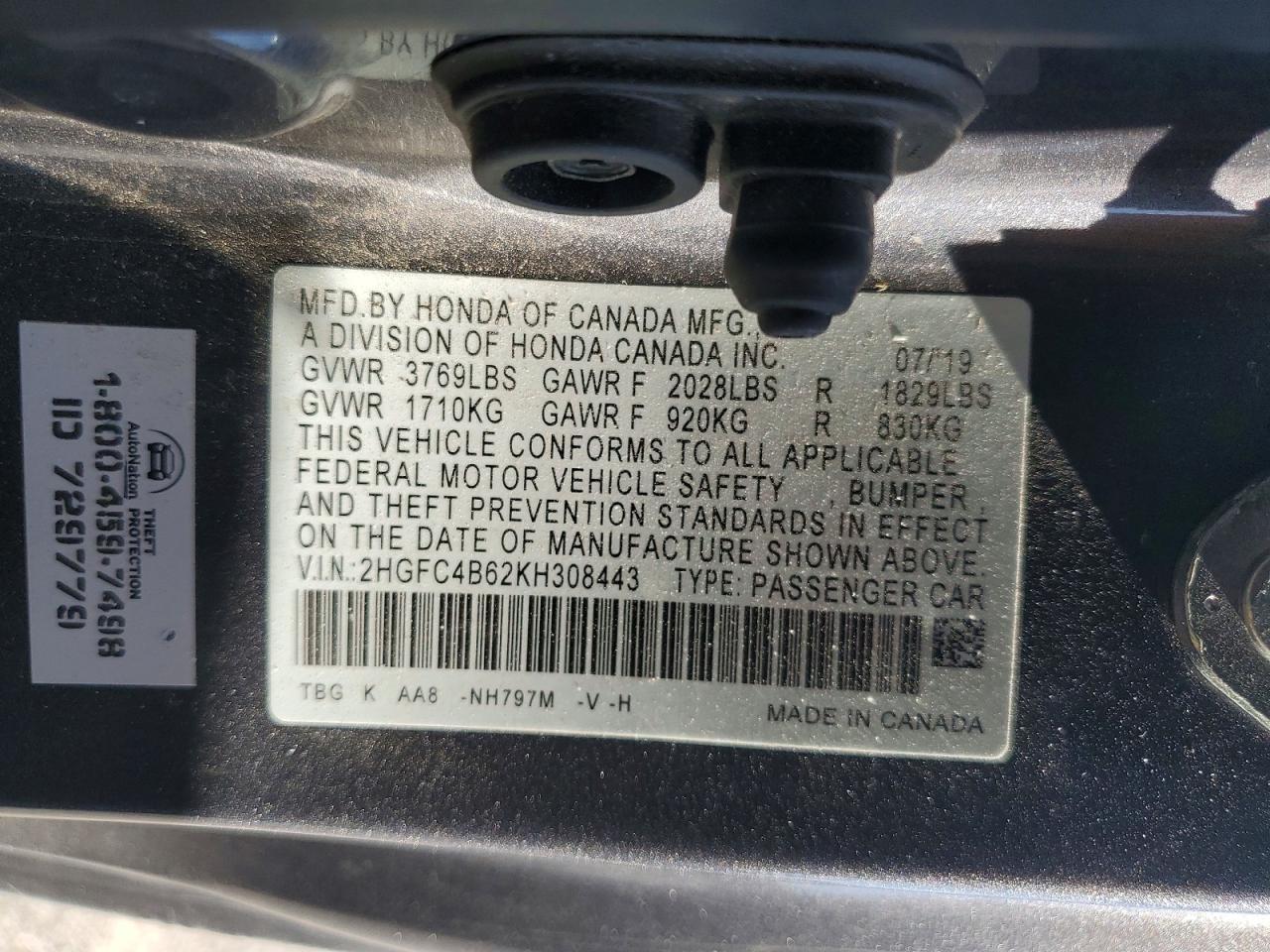 2019 Honda Civic Lx - zdjęcie 13