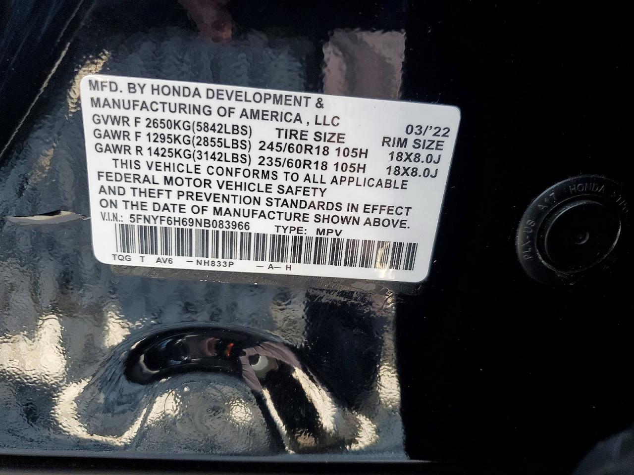 2019 Honda Pilot Touring - zdjęcie 14
