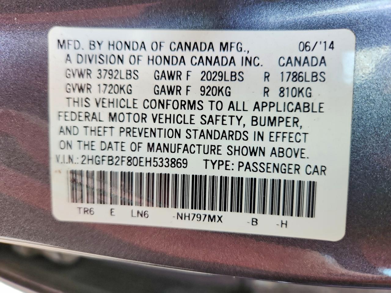 2014 Honda Civic Ex - zdjęcie 13