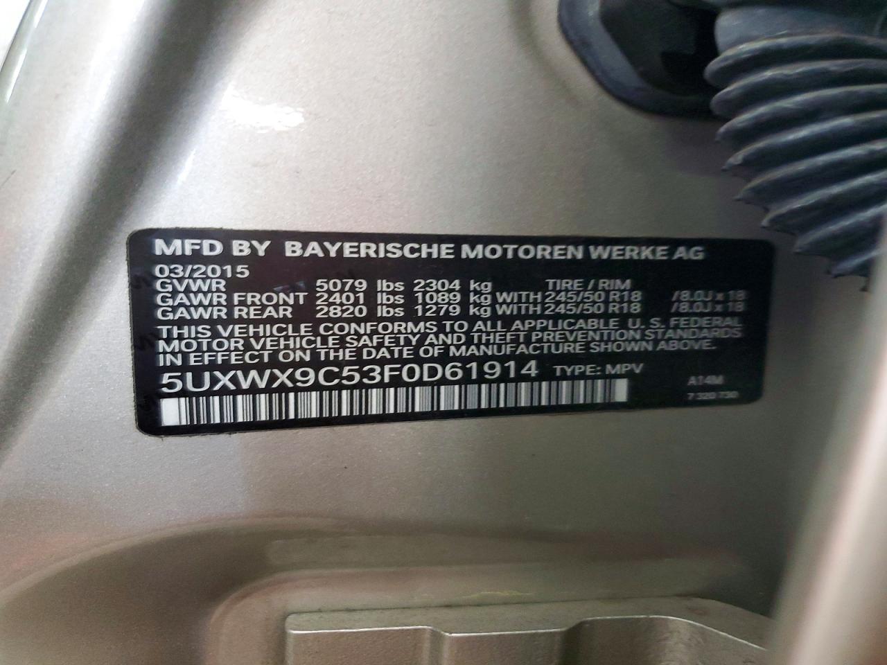 2015 BMW X3 xDrive28I - zdjęcie 13