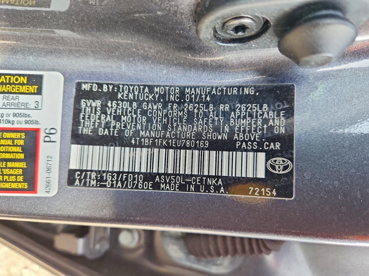 2014 Toyota Camry Le - zdjęcie 12