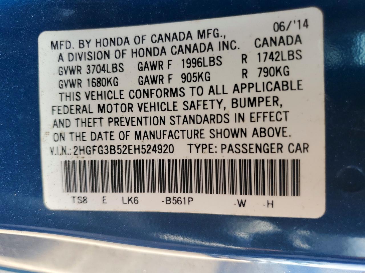 2014 Honda Civic Lx - zdjęcie 12