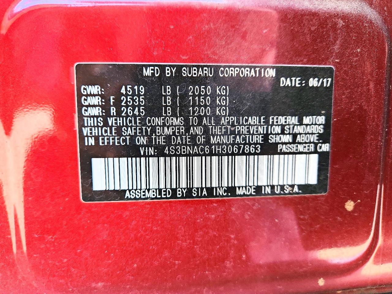 2017 Subaru Legacy 2.5I Premium - zdjęcie 12