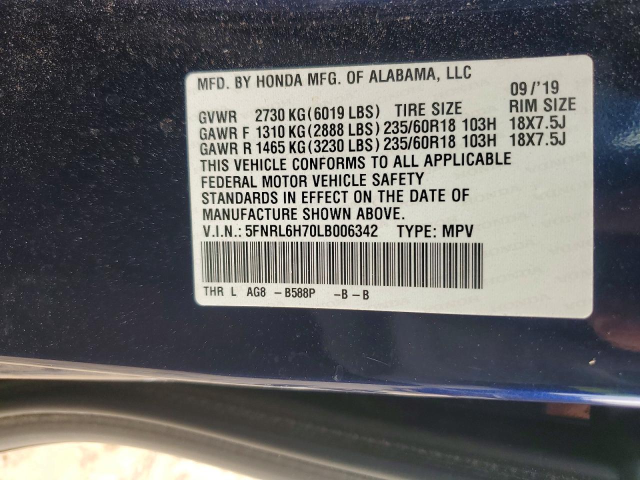 2020 Honda Odyssey Exl - zdjęcie 14