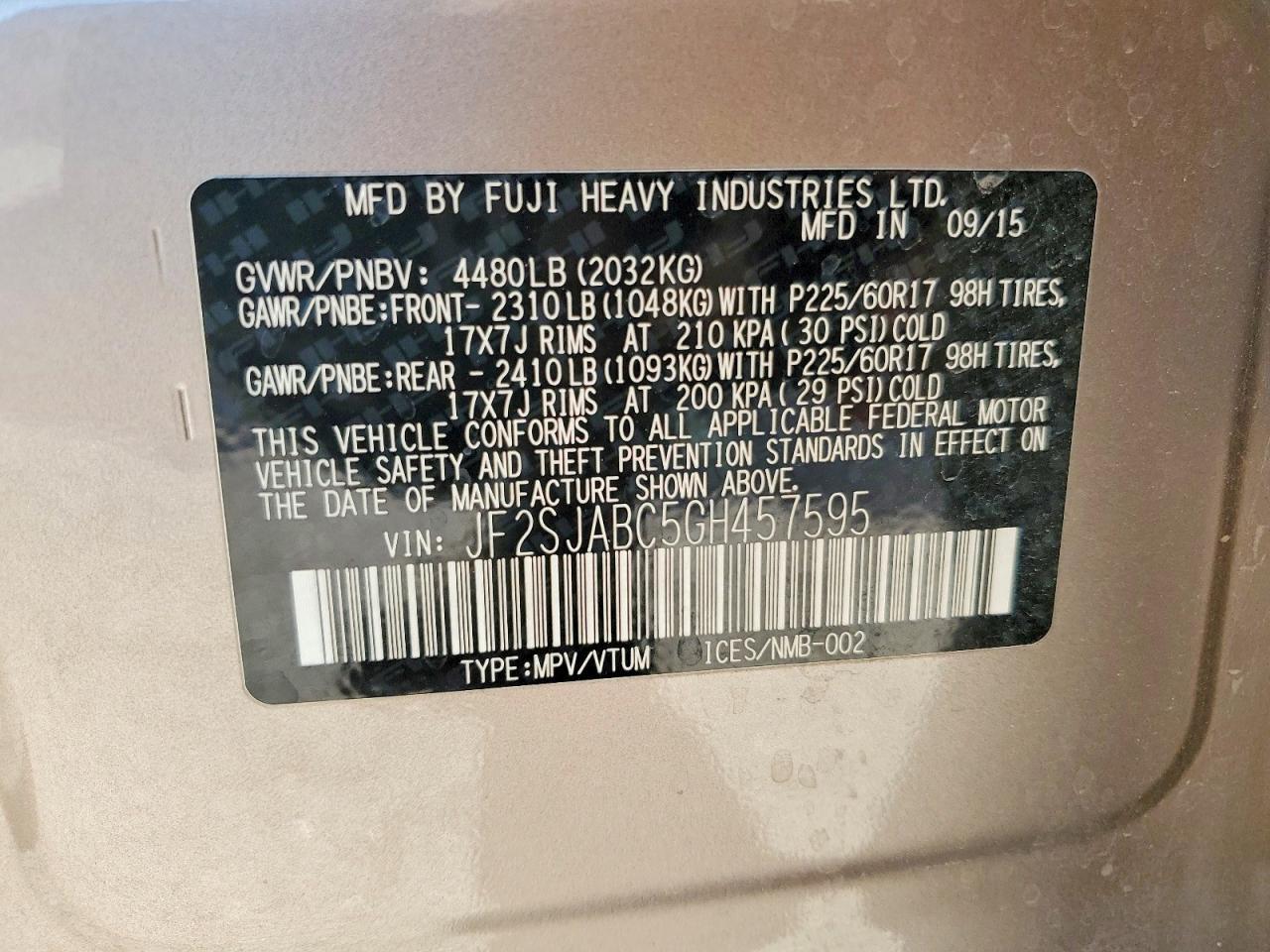 2016 Subaru Forester 2.5I - zdjęcie 13